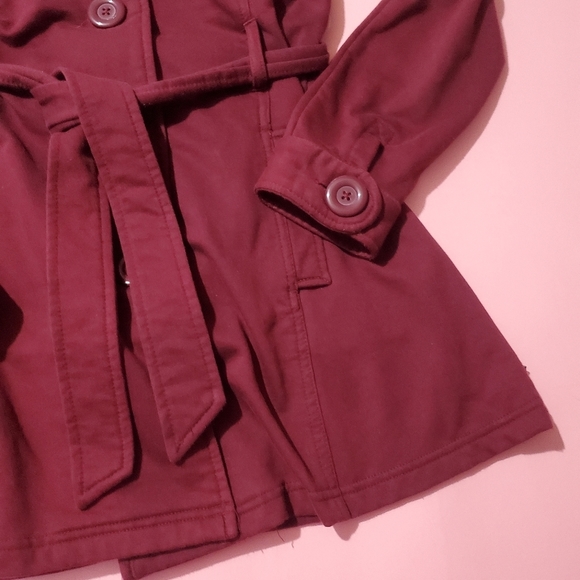 Vintage 2000s 00s Y2K Princess Rouched Dark Red Gothic Goth Jacket Pockets - Picture 2 of 9